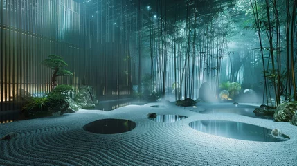 Fotobehang Zen Garden of the Future  Integrating Technology with Traditional Japanese Garden Design © New Robot