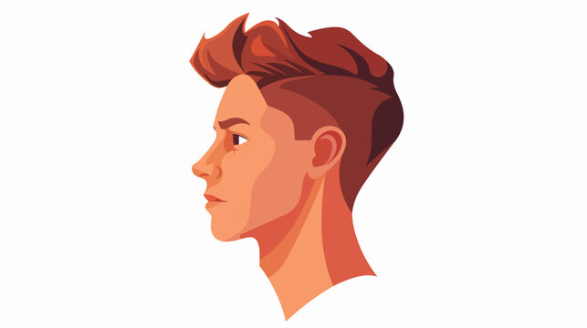 man avatar head sideview icon image flat vector isolated