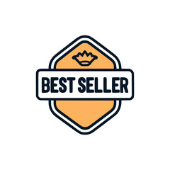 best seller sticker label vector illustration template design