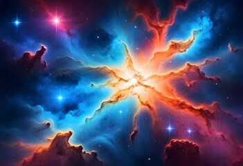 Obraz na płótnie Canvas A cosmicinspired artwork featuring vibrant nebulae (6)
