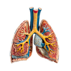 Photo of a lungs model human body anatomy model isolated on transparent background