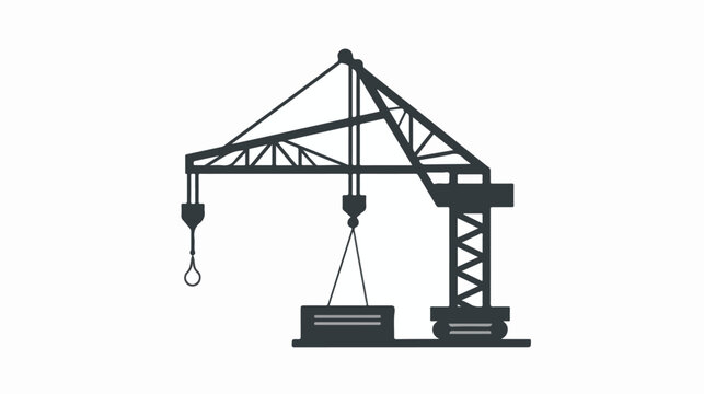 Crane icon solid. vehicle and transportation
