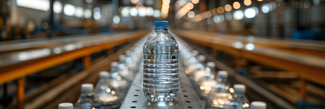 Drinking water bottled in plastic bottles 3d image
