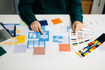 UX graphic designer planning application process development prototype wireframe for web smart...