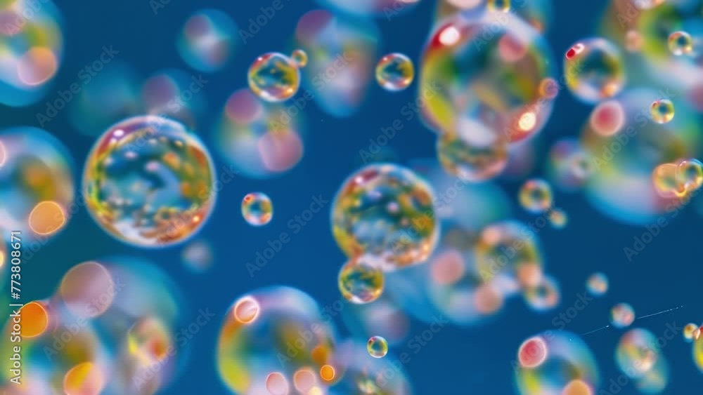 Aufkleber a group of pollen grains floating in a droplet of water giving a mesmerizing view of their minuscule