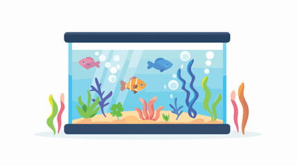 Pet Aquarium Icon Vector  flat vector isolated on white