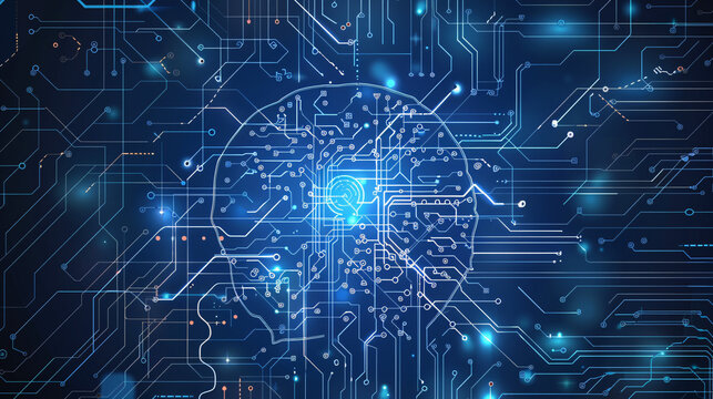 overhead view of a modern, detailed, realistic AI processor architecture blueprint