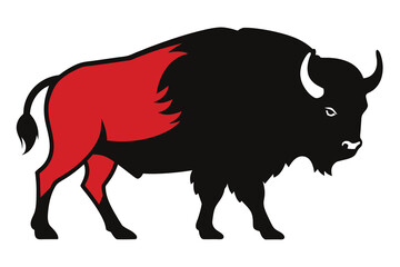 Bison vector design, Bull linear icon in solid black. Creative bull outline symbol on white background