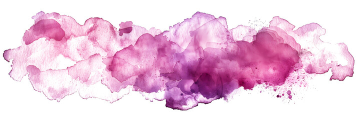 Pink and purple watercolor blob stains on transparent background.