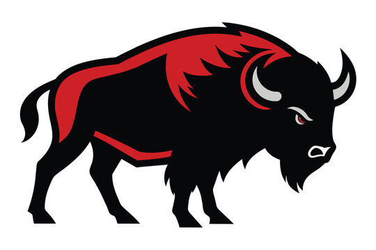 Bison vector design, Bull linear icon in solid black. Creative bull outline symbol on white background