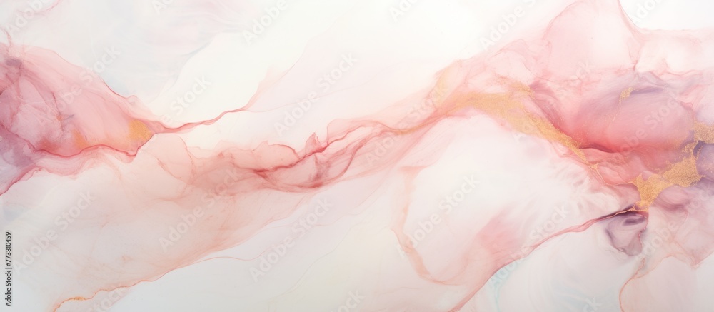 Poster dynamic abstract artwork featuring vibrant pink and purple fluid patterns intertwined in a mesmerizi
