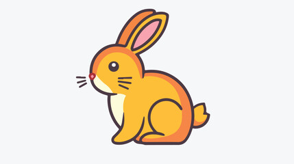 Fototapeta na wymiar Easter bunny line icon Flat vector isolated on white
