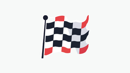 Racing flag vector icon on white background. Flat vector
