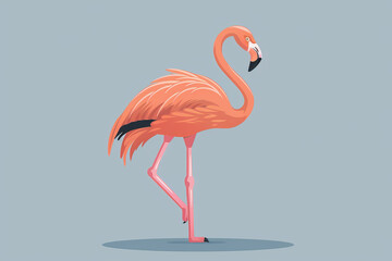 Flamingo cartoon flat icon illustration