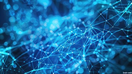 Futuristic AI Brain Intricate Network of Data Flowing Through Algorithms