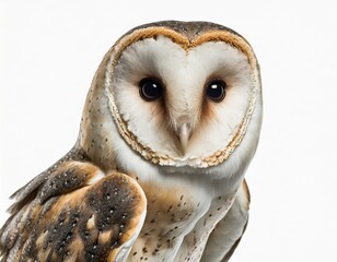 Barn owl, isolated against a white background