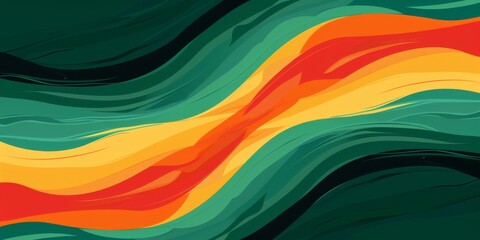 Banner with colors of african flag on a green background, for black history month, juneteenth, keti koti or remembrance abolition. - obrazy, fototapety, plakaty
