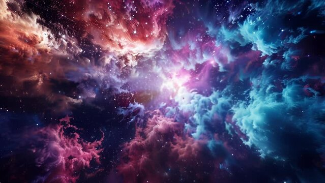 Bright neon bursts of light igniting an intergalactic atmosphere of abstract explosions.