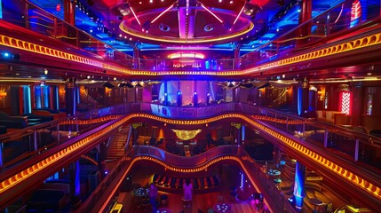 During the evening, the cruise ship transformed into a vibrant hub of activity, with live music, dazzling shows, and themed parties