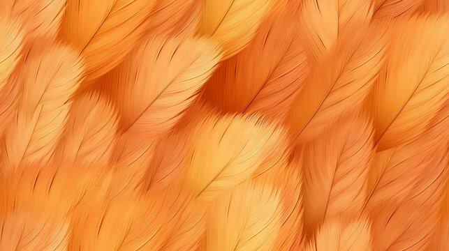 orange feather vibrant design, repetitive tile background