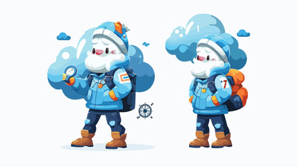 Mascot design concept of cloud stormy explorer