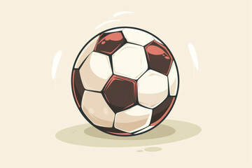 Obraz premium Soccer ball cartoon flat icon. Beautiful illustration