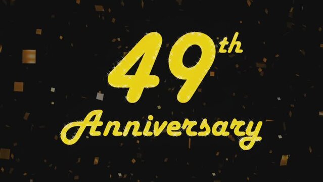 Happy 49th anniversary 001, motion graphic black background.