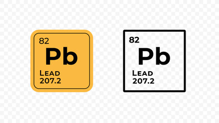 Lead, chemical element of the periodic table vector design - obrazy, fototapety, plakaty
