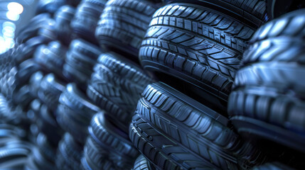 Close up view of car tires