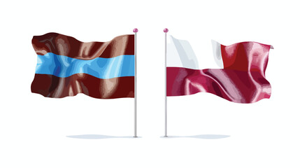 Netherlands and Latvia flags two vector flags symbol