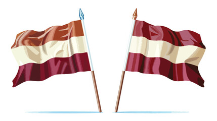Netherlands and Latvia flags two vector flags symbol