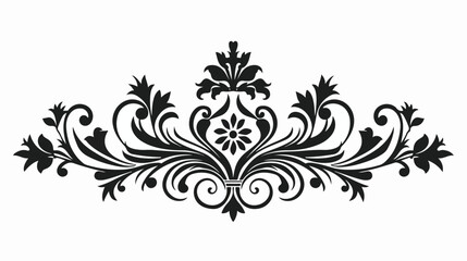 Fototapeta na wymiar silhouette border heraldic with decorative frame flat