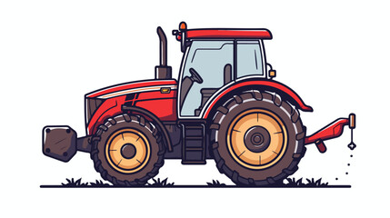 Tractor icon. Outline illustration of tractor icon for