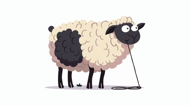 Sheep with thread Flat vector