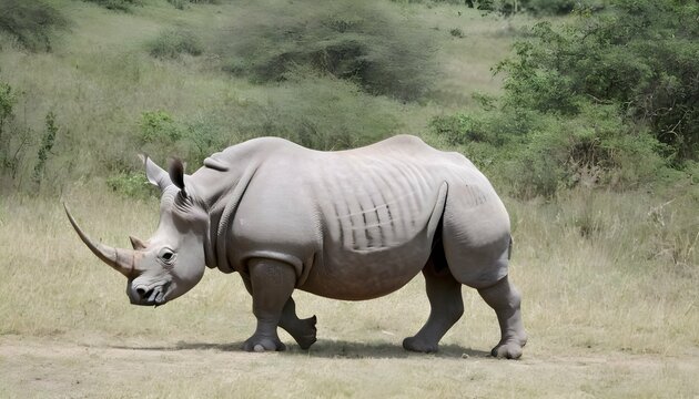 A Rhinoceros In A Safari Trek  2