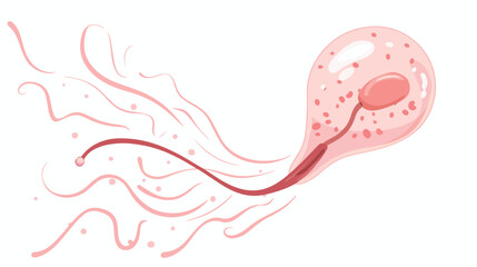 Spermatozoon and a large ovule Flat vector  - obrazy, fototapety, plakaty