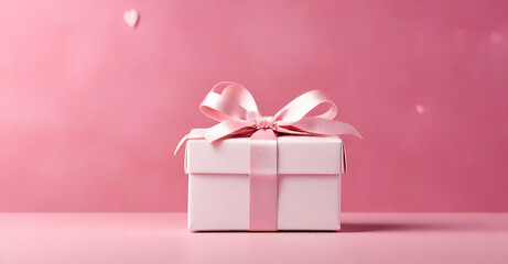 pink gift box with ribbon