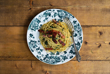 パセリと大葉のパスタ