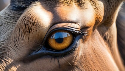 a close up of an elks eye showing the wildness a upscaled 8 - obrazy, fototapety, plakaty