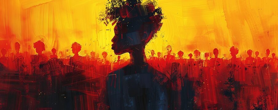 Black Lives Matter. The problem of culture, racism, and the descrImination of slavery. Juneteenth Emancipation Day.art illustration