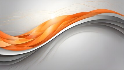 Orange waves and sun beams against an abstract background. Grey ribboned abstract background awareness day.