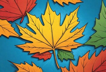 Comic style Design a leaf logo with overlapping la (6)