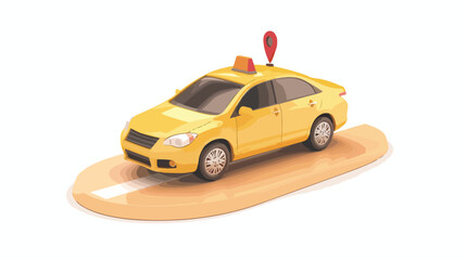 Yellow taxi vector model and location on top