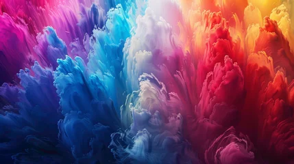 Foto op Canvas Behold the breathtaking spectacle of colors merging seamlessly into a splendid gradient, each hue vibrant and alive, captured in stunning high-definition detl. © Hamza