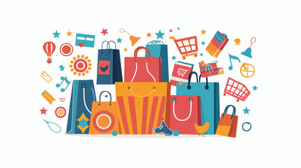 Obraz premium Trendy design icon of shopping promotion Flat vector