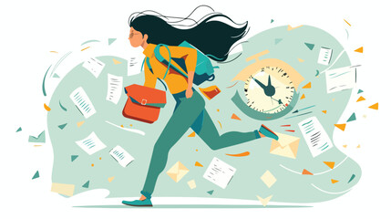 Vector illustration of chasing deadlines flat design