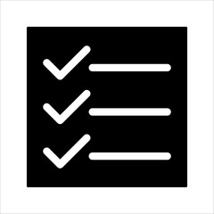 Check mark icon, sign vector, on white background.