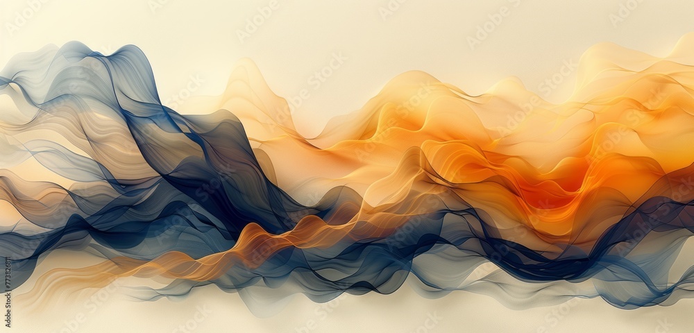 Poster a photo of abstract background with flowing lines in beige and black colors. the design features an 