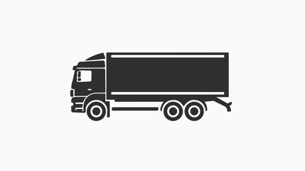 Truck sign illustration. Vector. Black icon on white