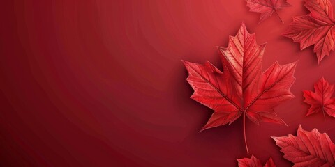 Canadian National Holiday. Canadian Flag background with maple leaf and national colors. Illustration
